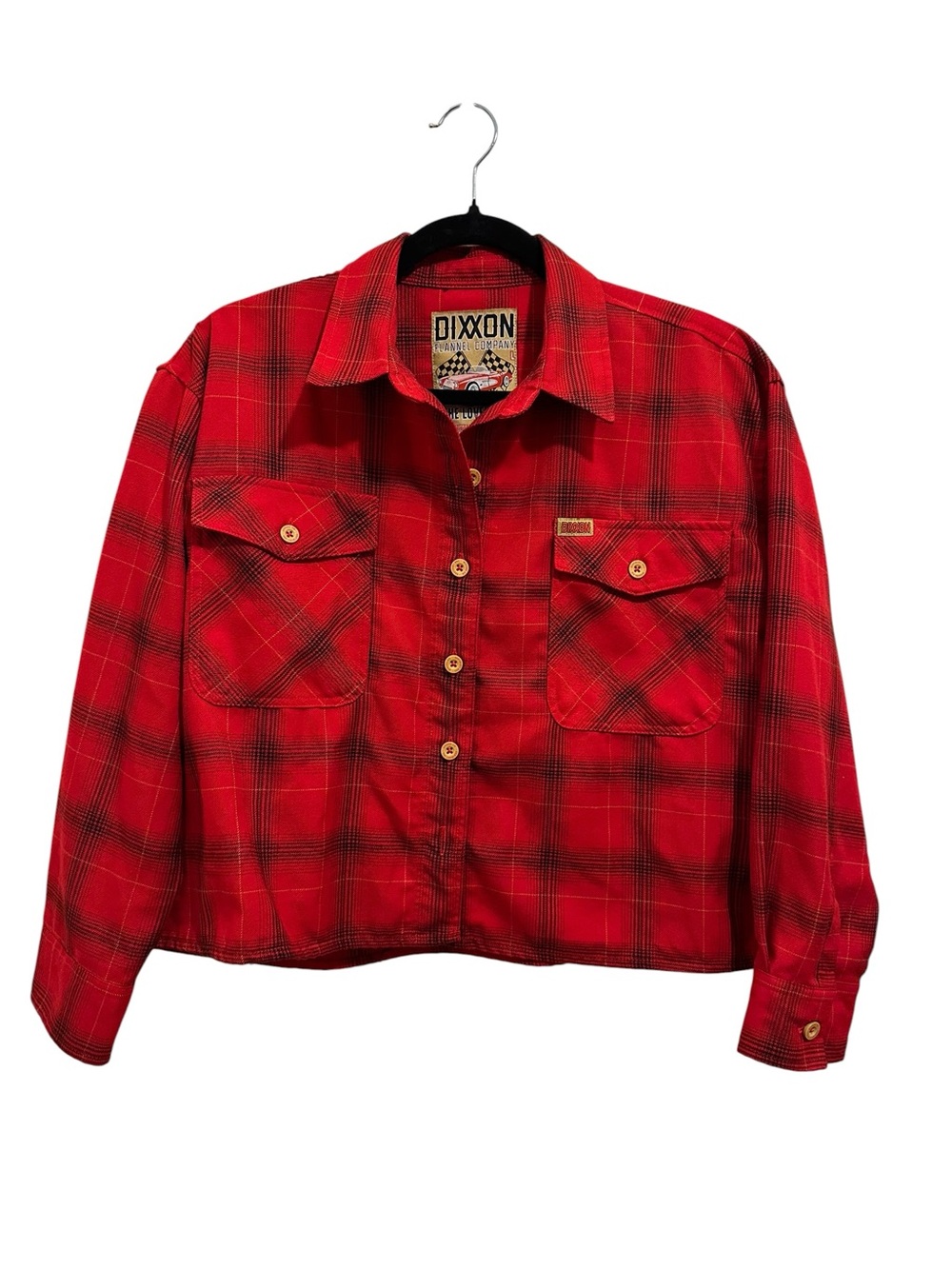 DIXXON Red Plaid Casual Button-Down Shirt Jacket EUC